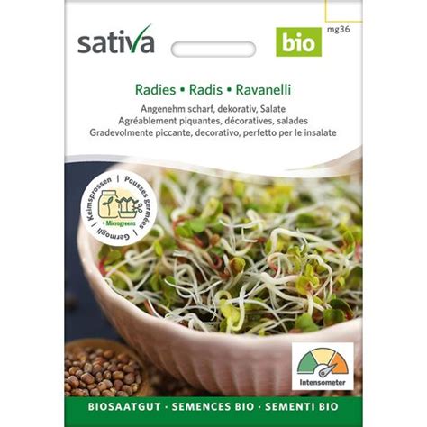 Sativa Graines à Germer Bio Radis 1 sachet Bloomling France