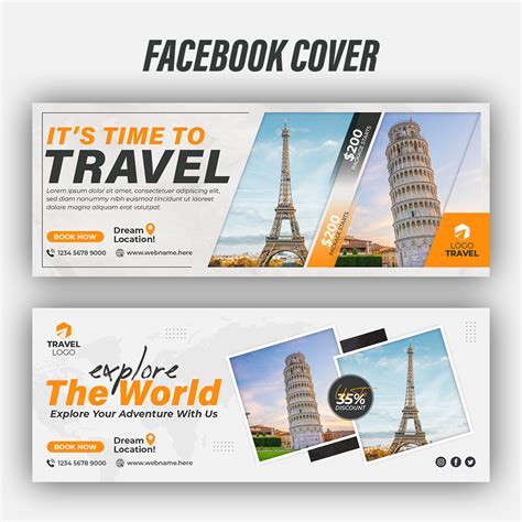 Tourism Social Media Banner Travel Agency Facebook Cover Design