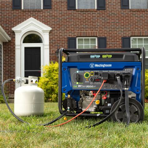 Westinghouse Wgen9500df Dual Fuel Portable Generator 9500 Rated 12500 Peak Watts For Sale Online