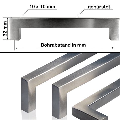 Möbelgriffe ECHT EDELSTAHL Relinggriff Küchengriffe Stangengriffe