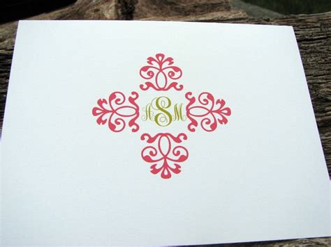 Monogrammed Note Cards Personalized Stationery by itsybitsypaper