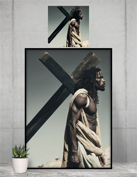 Downloadable Art Of Black Jesus And His Cross By African American Art