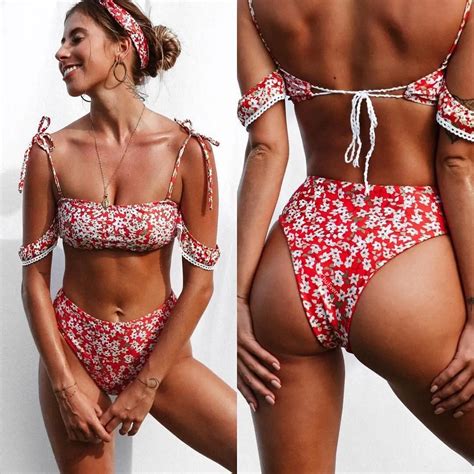 2018 Floral Print Bikini Sexy Swimwear Swimsuit Bathing Suit Women