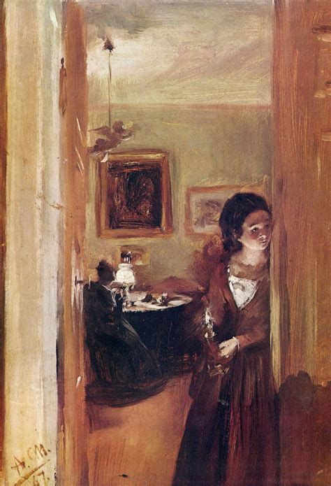 Living Room With The Artist S Sister Emilie By Adolph Menzel MYDDOA