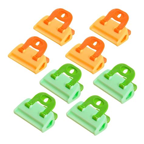 8pcs Plastic Bag Clips Sealing Clips For Snack Opened And Leftover Food