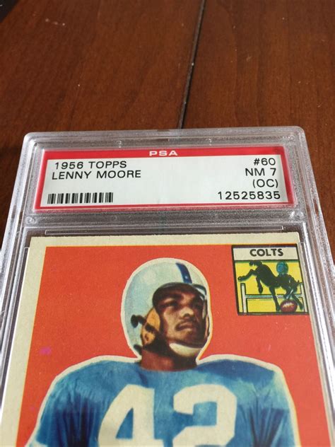 Topps Football Lenny Moore Baltimore Colts Rc Rookie Hof Psa