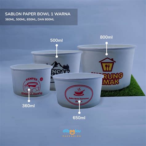 Jual Cetak Sablon Paper Bowl 1 Warna 360ml 500ml 650ml 800ml Shopee