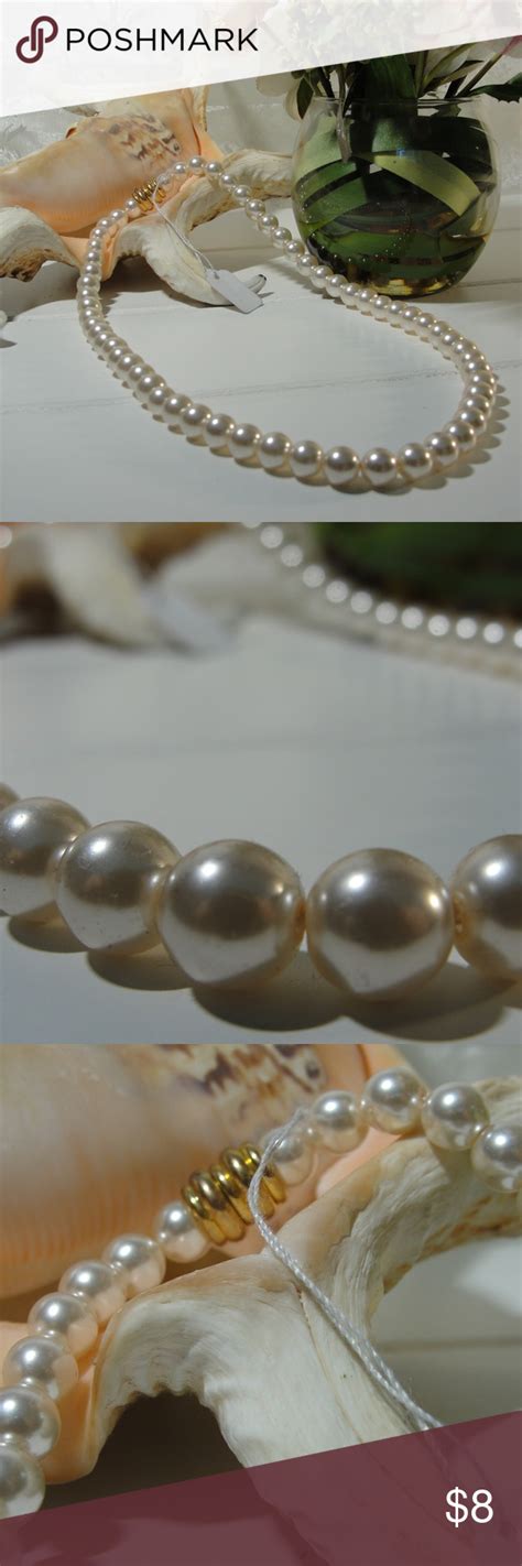 Pearl Necklace Faux Pearls Magnetic Clasp 16 Faux Pearl Womens Jewelry Necklace Pearl Necklace