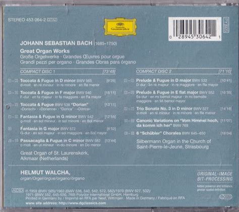 Johann Sebastian Bach Great Organ Works Helmut Walcha Helmut Walcha