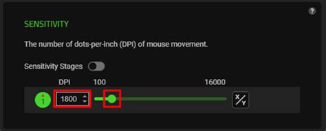 How to adjust the DPI setting on a Razer mouse through Razer Synapse