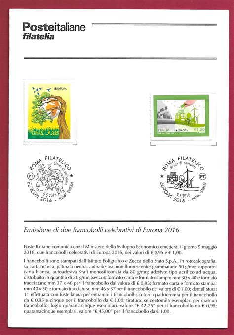 BOLLETTINO ILLUSTRATIVO ITALIA 2016 Nuovo EUROPA 2016 Albero E