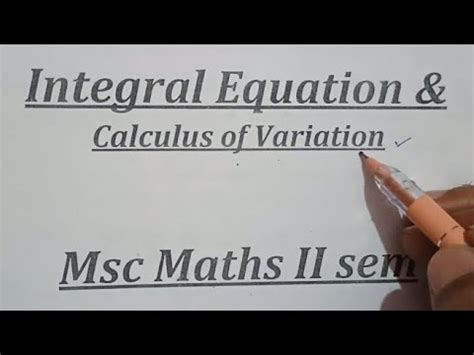 Episode Find The Functional Using Euler Theorem Integral Equation