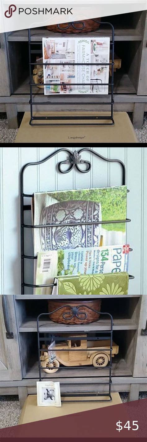 NIB Longaberger Wrought Iron Magazine Wall Rack 71407 Wall Racks