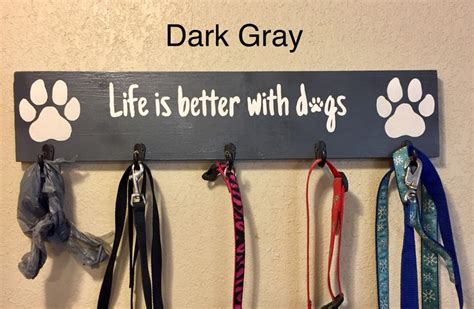 Dog Leash Holder Dog Leash Rack Life is Better With Dogs - Etsy