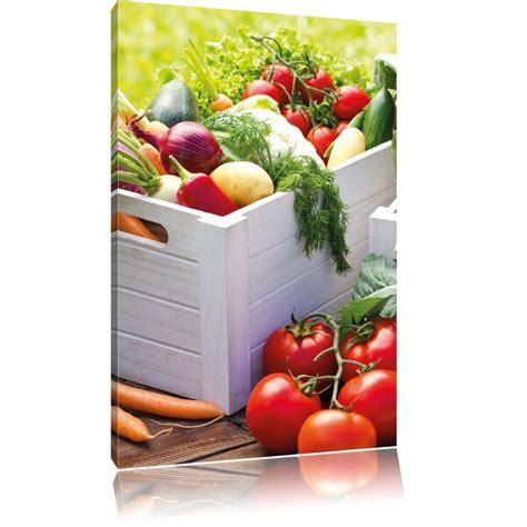 East Urban Home Leinwandbild Obst Gem Se Gurke Tomaten Essen Kr Uter