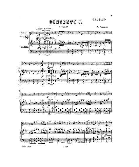 Violin Concerto No 1 Op 6 Paganini Niccolò IMSLP Free Sheet