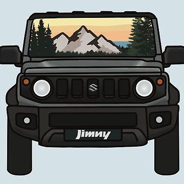 Suzuki Jimny Grey Mountain Reflection Sticker For Sale By