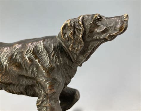 Proantic Chien à l arrêt Bronze de Jules Moigniez 1835 1894