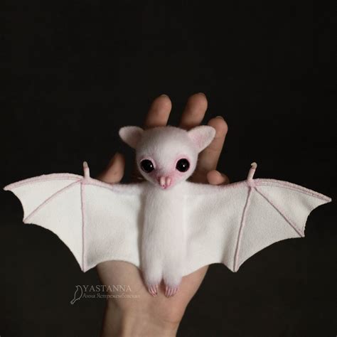 Felted White Little Batalbino Bat Plush Bat Toy Etsy