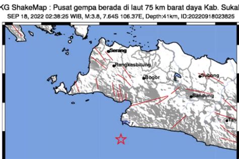 Gempa Bumi Tektonik M 3 8 Mengguncang Sukabumi Jawa Barat Ini