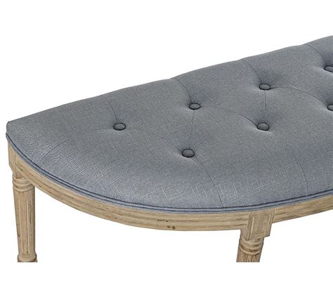 Banquette En Velours Et Bois De Caoutchouc Coloris Gris Naturel L