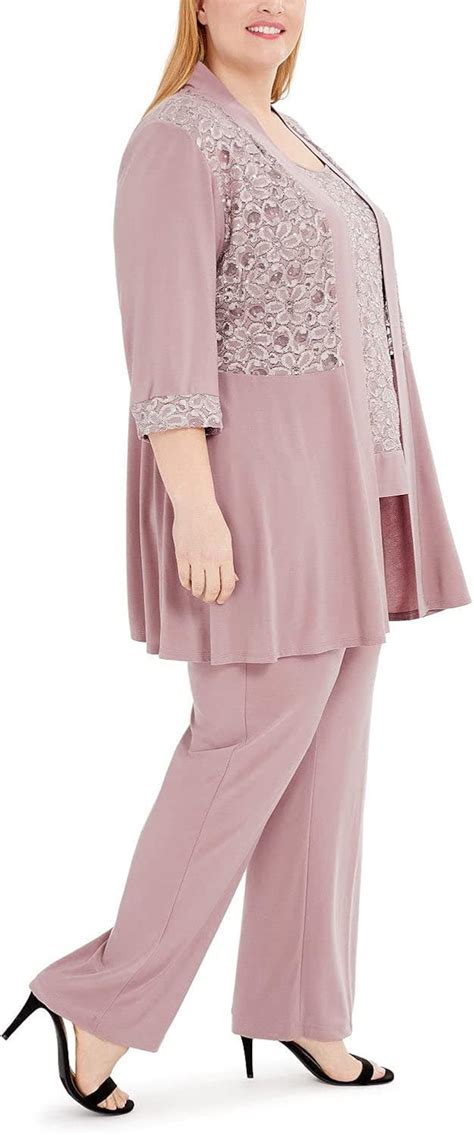 Amazon R M Richards Women S Plus Size Lace Pant Set Clothing