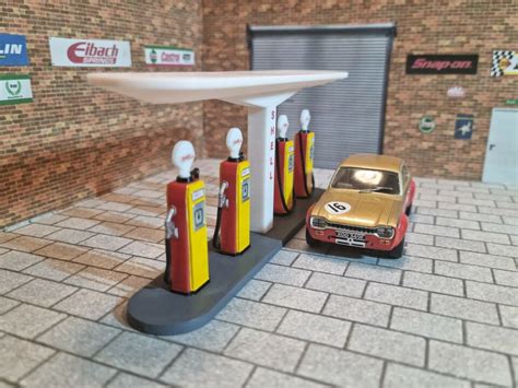 50 S Petrol Pump Model Kit 1 43 Scale Models Cars Garage Diorama 3d