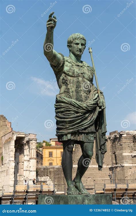 Bronze Statue of the Roman Emperor Augustus Caesar Stock Photo - Image ...