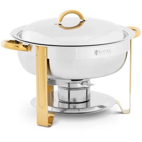 Chafing Dish Rund Guldfarvet L Br Nder Gastro Inventar