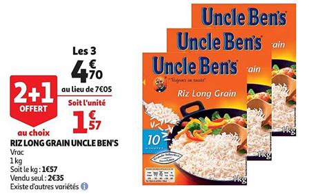 Promo Riz Long Grain Uncle Ben S Offert Au Choix Chez Auchan