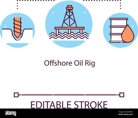 Offshore Oil Rig Concept Icon Drilling In Sea For Petroleum Marine