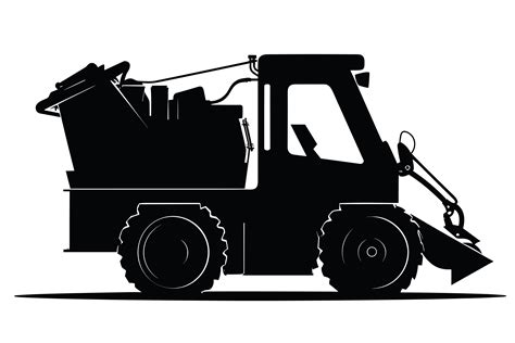 Silhouette Of Construction Equipment Graphic By Jesmindesigner