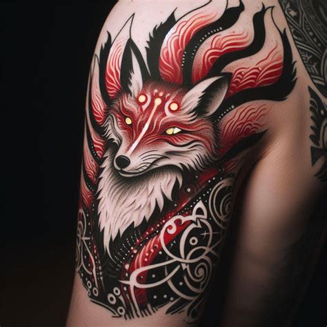 Nine Tailed Fox Tattoo: Embracing Mystical Elegance - Your Own Tattoo Design: Custom Designs ...