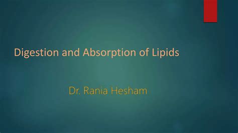 Digestion And Absorption Of Lipids Ppt