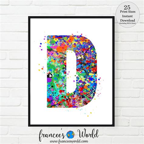 Letter D Wall Decor, Letter Art, Letter D Print, PRINTABLE, Letter D ...