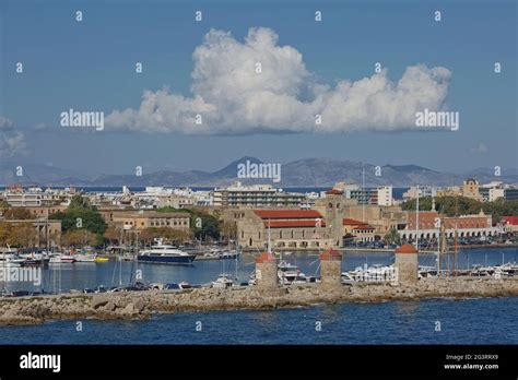 Marine Gate And The Fortifications Of The Old Town Of Rhodes View From