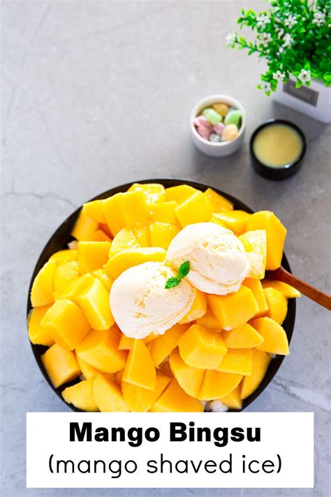 Mango Bingsu (Mango Shaved Ice) - My Korean Kitchen