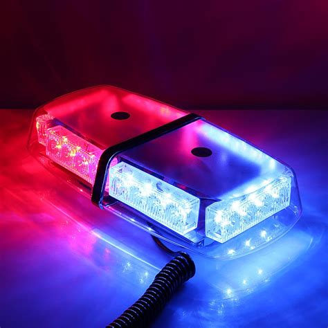 Đèn chớp Police xanh đỏ 12V 24W 24 LED gắn nóc cho xe cảnh sát xe ưu