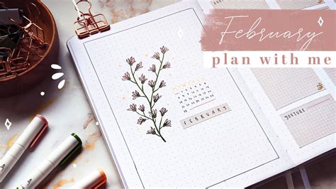 February 2022 Bullet Journal Setup Plan With Me Minimal Flowery