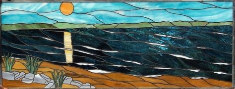 Hand Made Stained Glass Scenic Beach Design P 16 By Terraza Stained Glass