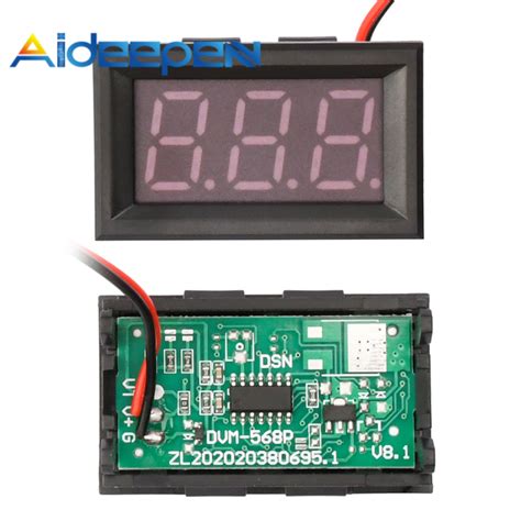 Aideepen Inches Led Dc Digital Voltmeter Wire V V Battery