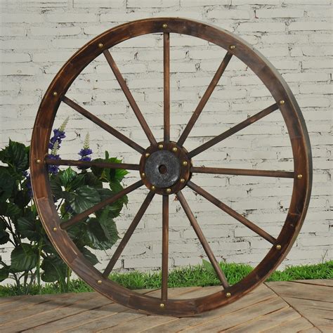 Decorative Wooden Wagon Wheel, 35" | At Home