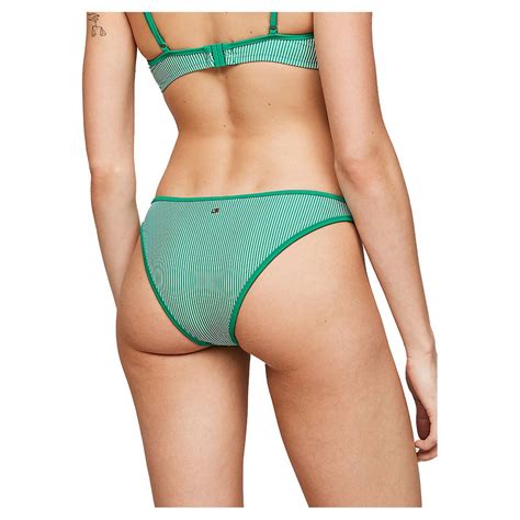 Tommy Hilfiger Cheeky High Leg Print Bikini Bottom Green Dressinn