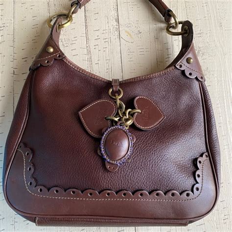 Luella Bags Vintage Luella Large Chocolate Leather Handbag W Charms