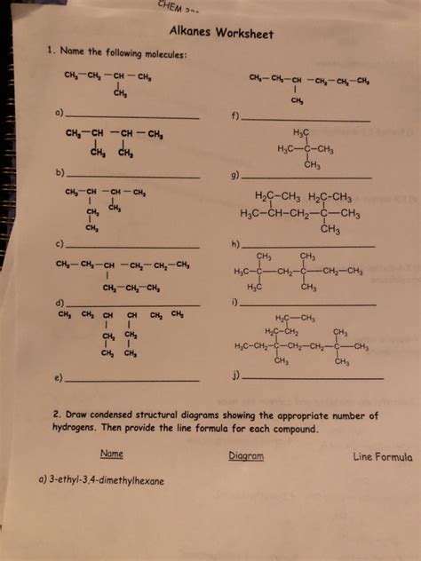 Naming Alkanes Worksheet 2 Answerspdf Period Name Naming Worksheets Library