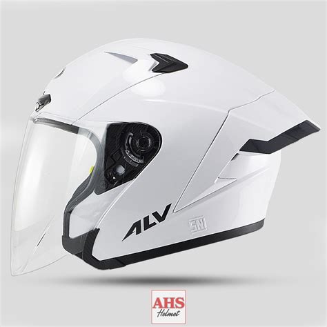 Jual Alv Ultron Pro Helm Half Face Putih Solid Standart Sni Helm