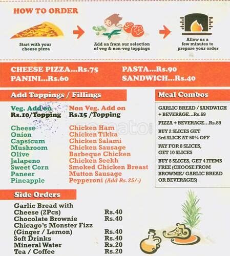 Menu at Chicago Pizza, Chandigarh, 329 C