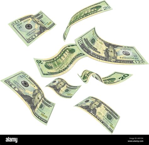 Illustration Of Dollar Bills Falling From The Sky Stock Photo Alamy