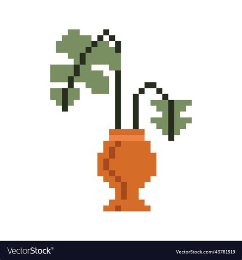 Vase pixel art style Royalty Free Vector Image