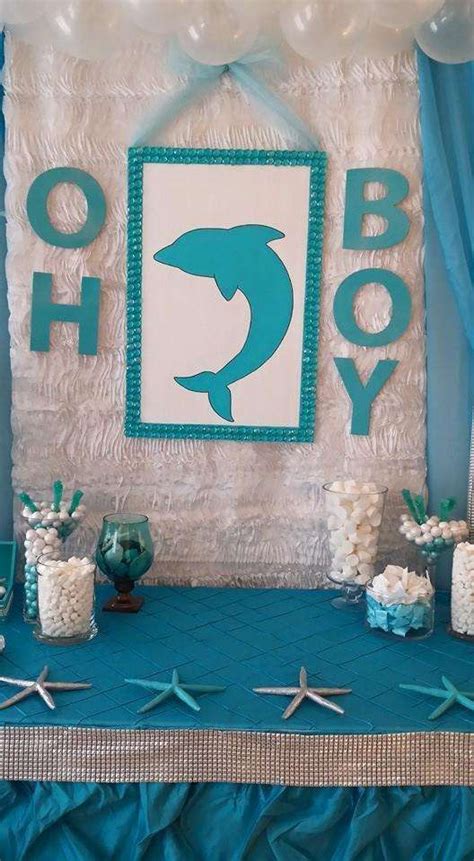 Dolphins Baby Shower Party Ideas Photo 12 Of 16 Baby Shower Party